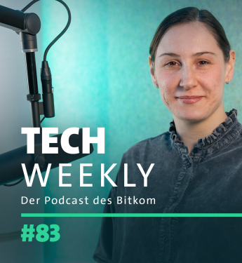 Tech Weekly #83 zum Thema „Frauen in IT-Berufen“ mit Bitkom-Expertin Cornelia Crucean auf dem Cover.